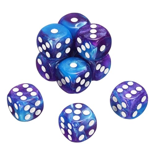 sourcing map 10 Stück 6-seitige Standard-Würfel, 2 Farben, 16 mm, Acryl, D6, Mini-Polyedrisches Perlenmuster, Spielwürfel-Set für Tischspiele, Lila und Drak Blue/White Point sourcing map 10 Stück 6-seitige Standard-Würfel, 2 Farben, 16 mm, Acryl, D6, Mini-Polyedrisches Perlenmuster, Spielwürfel-Set für Tischspiele, Lila und Drak Blue/White Point von sourcing map