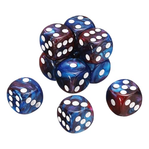 sourcing map 10 Stück 6-seitige Standardwürfel, 2 Farben, 16 mm, Acryl, D6, Mini-Polyedrisches Perlenmuster, Spielwürfel-Set für Tischspiele, Rot und Blau/Weiß sourcing map 10 Stück 6-seitige Standardwürfel, 2 Farben, 16 mm, Acryl, D6, Mini-Polyedrisches Perlenmuster, Spielwürfel-Set für Tischspiele, Rot und Blau/Weiß von sourcing map