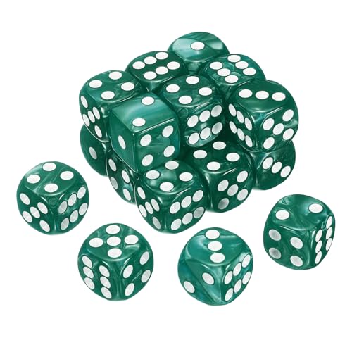 sourcing map 20 Stück 6-seitige, farbige Standardwürfel, Acryl, D6, Mini-Polyedrisches Perlenmuster, Spielwürfel-Set für Tischspiele oder Mathematik-Lernen, Dunkelgrün/Weiß sourcing map 20 Stück 6-seitige, farbige Standardwürfel, Acryl, D6, Mini-Polyedrisches Perlenmuster, Spielwürfel-Set für Tischspiele oder Mathematik-Lernen, Dunkelgrün/Weiß von sourcing map