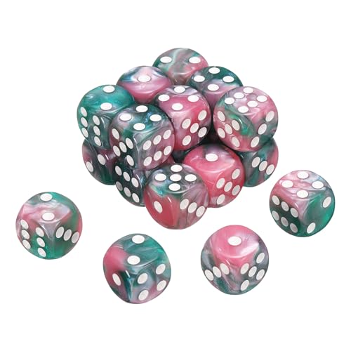 sourcing map 20 Stück 6-seitige Standardwürfel, 2 Farben, 16 mm, Acryl, D6, Mini-Polyedrisches Perlenmuster, Spielwürfel-Set für Tischspiele, Grün und Rosa/Weiß sourcing map 20 Stück 6-seitige Standardwürfel, 2 Farben, 16 mm, Acryl, D6, Mini-Polyedrisches Perlenmuster, Spielwürfel-Set für Tischspiele, Grün und Rosa/Weiß von sourcing map