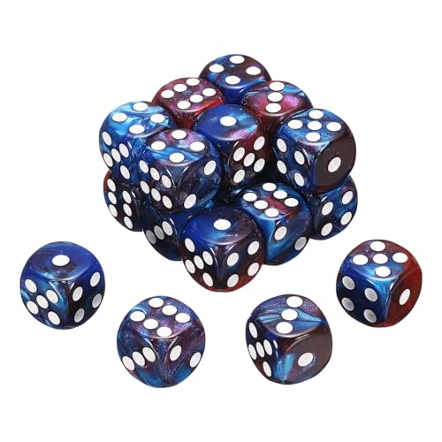 sourcing map 20 Stück 6-seitige Standardwürfel, 2 Farben, 16 mm, Acryl, D6, Mini-Polyedrisches Perlenmuster, Spielwürfel-Set für Tischspiele, Rot und Blau/Weiß sourcing map 20 Stück 6-seitige Standardwürfel, 2 Farben, 16 mm, Acryl, D6, Mini-Polyedrisches Perlenmuster, Spielwürfel-Set für Tischspiele, Rot und Blau/Weiß von sourcing map