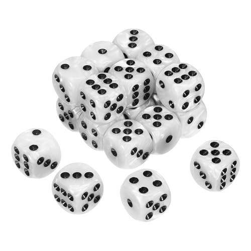 sourcing map 20 Stück 6-seitige farbige Standardwürfel, Acryl, D6, Mini-Polyedrisches Perlenmuster, Spielwürfel-Set für Tischspiele oder Mathematik-Lernen, weiß/schwarze Spitze sourcing map 20 Stück 6-seitige farbige Standardwürfel, Acryl, D6, Mini-Polyedrisches Perlenmuster, Spielwürfel-Set für Tischspiele oder Mathematik-Lernen, weiß/schwarze Spitze von sourcing map