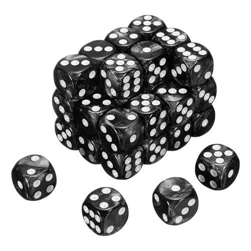 sourcing map 48 Stück 6-seitige, farbige Standardwürfel, 16 mm Acryl, D6, Mini-Polyedrisches Perlenmuster, Spielwürfel-Set für Tischspiele, Schwarz/Weiß sourcing map 48 Stück 6-seitige, farbige Standardwürfel, 16 mm Acryl, D6, Mini-Polyedrisches Perlenmuster, Spielwürfel-Set für Tischspiele, Schwarz/Weiß von sourcing map