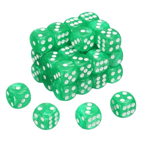 sourcing map 6-seitige, farbige Standardwürfel, 16 mm, Acryl, D6, Mini-Polyedrisches Perlenmuster, Spielwürfel-Set für Tischspiele, Hellgrün/Weiß, 48 Stück sourcing map 6-seitige, farbige Standardwürfel, 16 mm, Acryl, D6, Mini-Polyedrisches Perlenmuster, Spielwürfel-Set für Tischspiele, Hellgrün/Weiß, 48 Stück von sourcing map