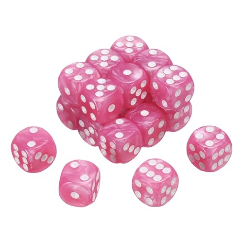 sourcing map 6-seitige, farbige Standardwürfel, 16 mm, Acryl, D6, Mini-Polyedrisches Perlenmuster, Spielwürfel-Set für Tischspiele, Rosa/Weiß, 24 Stück sourcing map 6-seitige, farbige Standardwürfel, 16 mm, Acryl, D6, Mini-Polyedrisches Perlenmuster, Spielwürfel-Set für Tischspiele, Rosa/Weiß, 24 Stück von sourcing map