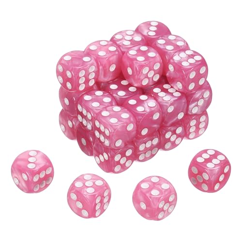 sourcing map 6-seitige, farbige Standardwürfel, 16 mm, Acryl, D6, Mini-Polyedrisches Perlenmuster, Spielwürfel-Set für Tischspiele, Rosa/Weiß Punkt, 48 Stück sourcing map 6-seitige, farbige Standardwürfel, 16 mm, Acryl, D6, Mini-Polyedrisches Perlenmuster, Spielwürfel-Set für Tischspiele, Rosa/Weiß Punkt, 48 Stück von sourcing map