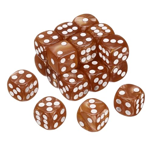 sourcing map 6-seitige, farbige Standardwürfel, Acryl, D6, Mini-Polyedrisches Perlenmuster, Spielwürfel-Set für Tischspiele oder Mathematik-Lernen, Braun/Weiß, 20 Stück sourcing map 6-seitige, farbige Standardwürfel, Acryl, D6, Mini-Polyedrisches Perlenmuster, Spielwürfel-Set für Tischspiele oder Mathematik-Lernen, Braun/Weiß, 20 Stück von sourcing map