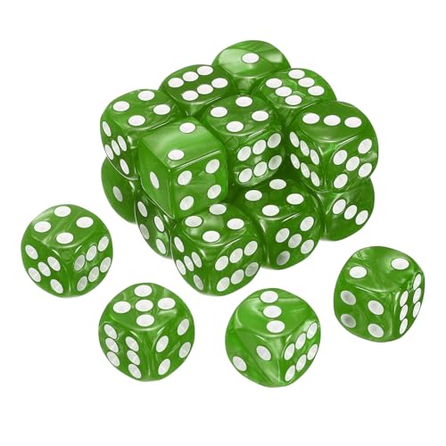 sourcing map 6-seitige, farbige Standardwürfel, Acryl, D6, Mini-Polyedrisches Perlenmuster, Spielwürfel-Set für Tischspiele oder Mathematik-Lernen, Grün/Weiß, 20 Stück sourcing map 6-seitige, farbige Standardwürfel, Acryl, D6, Mini-Polyedrisches Perlenmuster, Spielwürfel-Set für Tischspiele oder Mathematik-Lernen, Grün/Weiß, 20 Stück von sourcing map