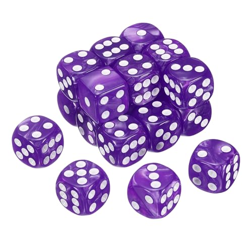 sourcing map 6-seitige, farbige Standardwürfel, Acryl, D6, Mini-Polyedrisches Perlenmuster, Spielwürfel-Set für Tischspiele oder Mathematik-Lernen, Violett/Weiß, 20 Stück sourcing map 6-seitige, farbige Standardwürfel, Acryl, D6, Mini-Polyedrisches Perlenmuster, Spielwürfel-Set für Tischspiele oder Mathematik-Lernen, Violett/Weiß, 20 Stück von sourcing map