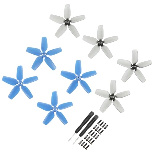 sourcing map 8 Stück geräuscharme Propeller, 7,1 cm, grau und blau, Drohnenblätter für Propeller-Ersatz von sourcing map