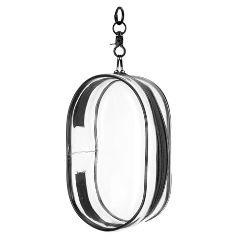 sourcing map Figuren-Display-Tasche mit Schlüsselanhänger, 7,6 x 10,9 x 18,9 cm, PVC, oval, tragbar, Tragetasche, Aufbewahrungstasche, Schlüsselanhänger, Anhänger zum Präsentieren von Boxen, Puppen von sourcing map