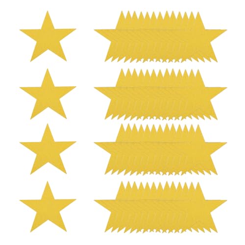 sourcing map Glitzerstern-Ausschnitte, 15,2 cm, Papier-Stern-Konfetti-Ausschnitte, Sterne, glänzend, für Pinnwand, Wand, Klassenzimmer, Partyzubehör, Gold, 100 Stück von sourcing map