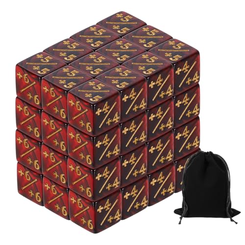 sourcing map Magische Würfelzähler, D6-Lebensmarken-Würfel-Set aus Acryl, mit Würfelbeutel für Standardkarten, Gaming-Zubehör, Rot und Schwarz, 48 Stück sourcing map Magische Würfelzähler, D6-Lebensmarken-Würfel-Set aus Acryl, mit Würfelbeutel für Standardkarten, Gaming-Zubehör, Rot und Schwarz, 48 Stück von sourcing map