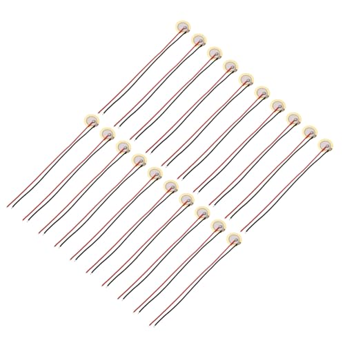 sourcing map Piezoelektrische Scheiben, 10 mm, akustischer Tonabnehmer, Wandler, Mikrofone, Trigger, Summer, Trommel, Gitarre, 20 Stück von sourcing map