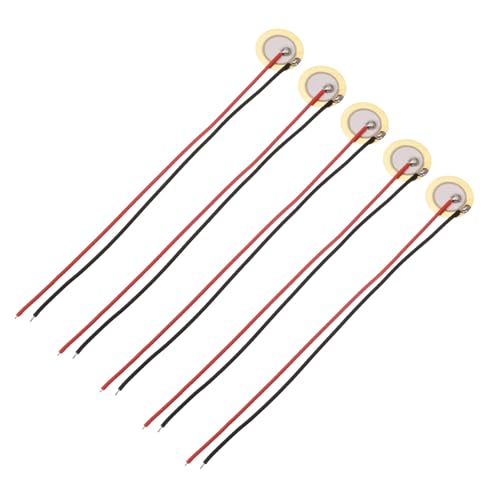 sourcing map Piezoelektrische Scheiben, 10 mm, akustischer Tonabnehmer, Wandler, Mikrofone, Trigger, Summer, Trommel, Gitarre, 5 Stück von sourcing map