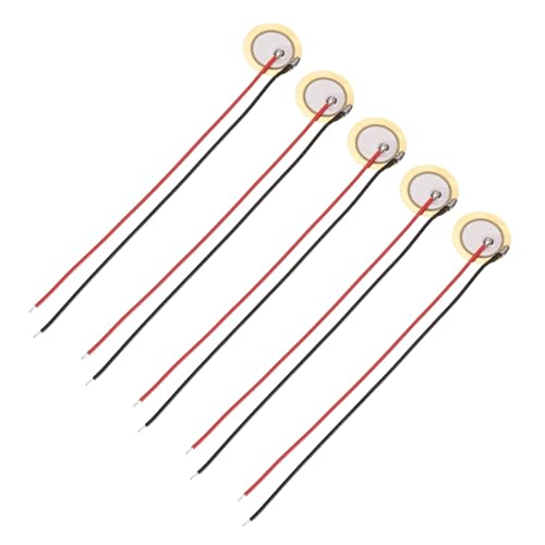 sourcing map Piezoelektrische Scheiben, 12 mm, akustischer Tonabnehmer, Wandler, Mikrofone, Trigger, Summer, Trommel, Gitarre, 5 Stück von sourcing map