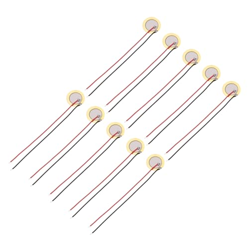 sourcing map Piezoelektrische Scheiben, 15 mm, akustischer Tonabnehmer, Wandler, Mikrofone, Trigger, Summer, Schlagzeug, Gitarre, 10 Stück von sourcing map