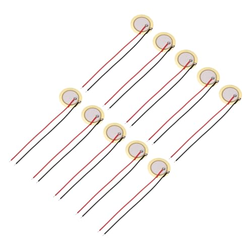 sourcing map Piezoelektrische Scheiben, 20 mm, akustische Tonabnehmer, Wandler, Mikrofone, Trigger, Summer, Trommel, Gitarre, 10 Stück von sourcing map