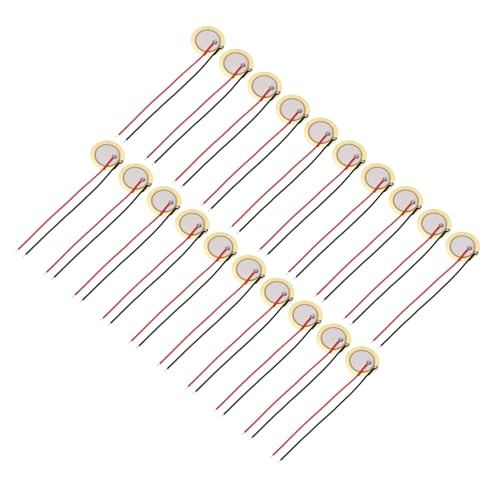 sourcing map Piezoelektrische Scheiben, 20 mm, akustische Tonabnehmer, Wandler, Mikrofone, Trigger, Summer, Trommel, Gitarre, 20 Stück von sourcing map