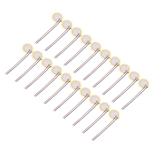 sourcing map Piezoelektrische Scheiben, 27 mm, akustische Tonabnehmer, Wandler, Mikrofone, Trigger, Summer, Trommel, Gitarre, 20 Stück von sourcing map
