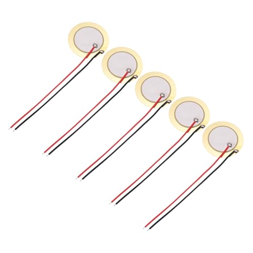 sourcing map Piezoelektrische Scheiben, 27 mm, akustischer Tonabnehmer, Wandler, Mikrofone, Trigger, Summer, Trommel, Gitarre, 5 Stück von sourcing map