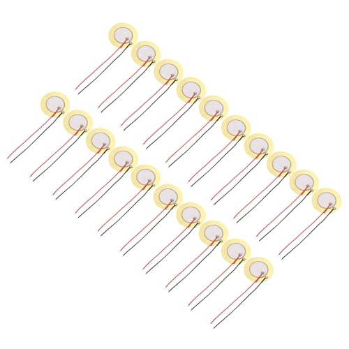 sourcing map Piezoelektrische Scheiben, 31 mm, akustischer Tonabnehmer, Wandler, Mikrofone, Trigger, Summer, Schlagzeug, Gitarre, 20 Stück von sourcing map