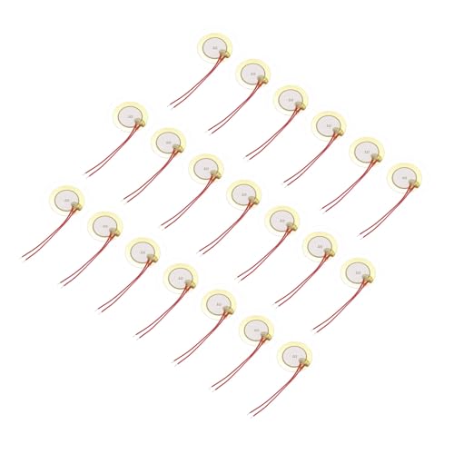 sourcing map Piezoelektrische Scheiben, 35 mm, akustischer Tonabnehmer, Wandler, Mikrofone, Trigger, Summer, Schlagzeug, Gitarre mit 49 mm PVC-Folie, 20 Stück von sourcing map