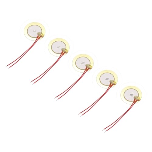 sourcing map Piezoelektrische Scheiben, 35 mm, akustischer Tonabnehmer, Wandler, Mikrofone, Trigger, Summer, Schlagzeug, Gitarre mit 49 mm PVC-Folie, 5 Stück von sourcing map