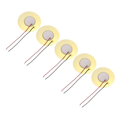 sourcing map Piezoelektrische Scheiben, 50 mm, akustischer Tonabnehmer, Wandler, Mikrofone, Trigger, Summer, Trommel, Gitarre, 5 Stück von sourcing map