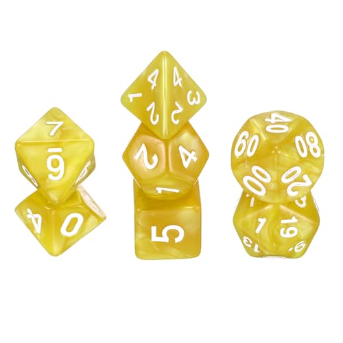 sourcing map Polyedrisches Würfel-Set, 7-teilig, Acryl-Würfel für Rollenspiele, Tischspiele, Tischspiele, Gaming-Zubehör, Perlenmuster, Goldgelb sourcing map Polyedrisches Würfel-Set, 7-teilig, Acryl-Würfel für Rollenspiele, Tischspiele, Tischspiele, Gaming-Zubehör, Perlenmuster, Goldgelb von sourcing map