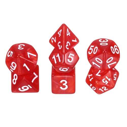 sourcing map Polyedrisches Würfel-Set, 7-teilig, Acryl-Würfel für Rollenspiele, Tischspiele, Tischspiele, Gaming-Zubehör, Perlenmuster, Rot sourcing map Polyedrisches Würfel-Set, 7-teilig, Acryl-Würfel für Rollenspiele, Tischspiele, Tischspiele, Gaming-Zubehör, Perlenmuster, Rot von sourcing map