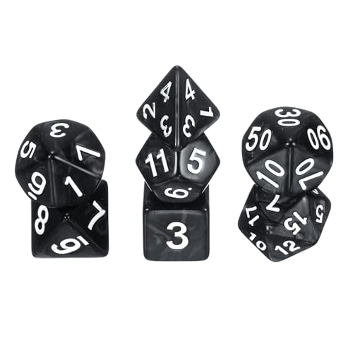 sourcing map Polyedrisches Würfel-Set, 7-teilig, Acryl-Würfel für Rollenspiele, Tischspiele, Tischspiele, Gaming-Zubehör, Perlmuster, Schwarz sourcing map Polyedrisches Würfel-Set, 7-teilig, Acryl-Würfel für Rollenspiele, Tischspiele, Tischspiele, Gaming-Zubehör, Perlmuster, Schwarz von sourcing map