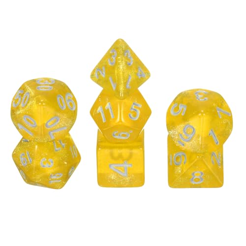 sourcing map Polyedrisches Würfel-Set, 7-teilig, Acryl-Würfel für Rollenspiele, Tischspiele, Tischspiele, Gaming-Zubehör, funkelndes Gelb sourcing map Polyedrisches Würfel-Set, 7-teilig, Acryl-Würfel für Rollenspiele, Tischspiele, Tischspiele, Gaming-Zubehör, funkelndes Gelb von sourcing map