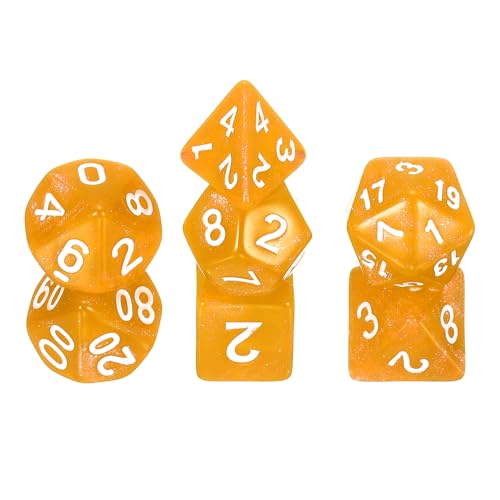sourcing map Polyedrisches Würfel-Set, 7-teilig, Acryl-Würfel für Rollenspiele, Tischspiele, Tischspiele, Gaming-Zubehör, funkelndes Goldgelb sourcing map Polyedrisches Würfel-Set, 7-teilig, Acryl-Würfel für Rollenspiele, Tischspiele, Tischspiele, Gaming-Zubehör, funkelndes Goldgelb von sourcing map