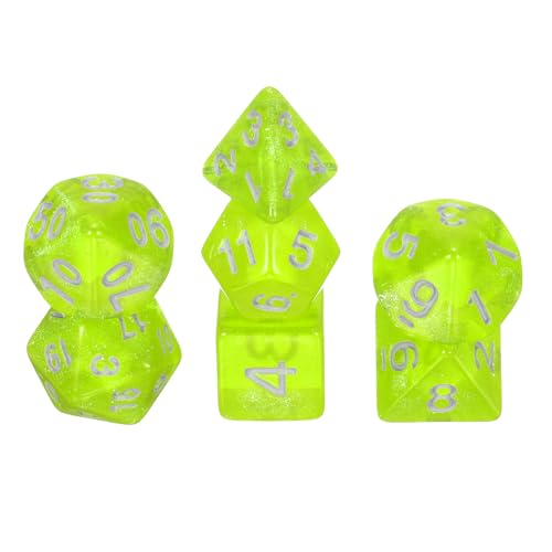 sourcing map Polyedrisches Würfel-Set, 7-teilig, Acryl-Würfel für Rollenspiele, Tischspiele, Tischspiele, Gaming-Zubehör, funkelndes Neongelb sourcing map Polyedrisches Würfel-Set, 7-teilig, Acryl-Würfel für Rollenspiele, Tischspiele, Tischspiele, Gaming-Zubehör, funkelndes Neongelb von sourcing map