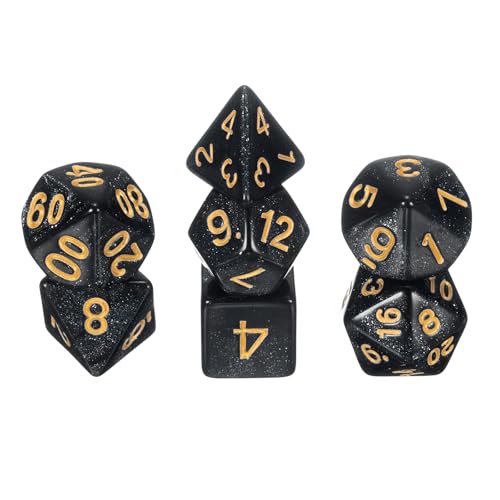 sourcing map Polyedrisches Würfel-Set, 7-teilig, Acryl-Würfel für Rollenspiele, Tischspiele, Tischspiele, Gaming-Zubehör, funkelndes Schwarz sourcing map Polyedrisches Würfel-Set, 7-teilig, Acryl-Würfel für Rollenspiele, Tischspiele, Tischspiele, Gaming-Zubehör, funkelndes Schwarz von sourcing map
