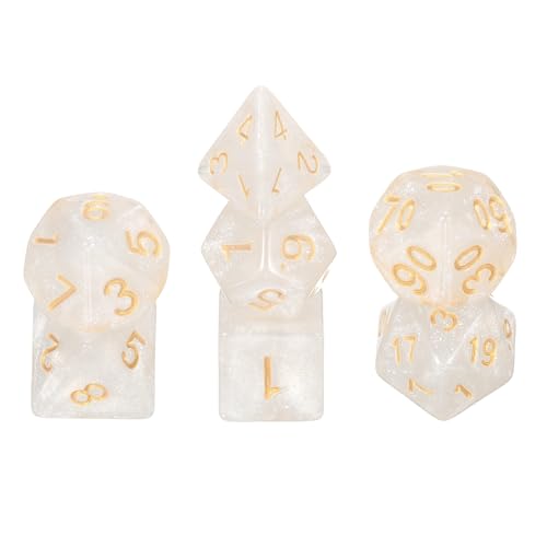 sourcing map Polyedrisches Würfel-Set, 7-teilig, Acryl-Würfel für Rollenspiele, Tischspiele, Tischspiele, Gaming-Zubehör, funkelndes Weiß sourcing map Polyedrisches Würfel-Set, 7-teilig, Acryl-Würfel für Rollenspiele, Tischspiele, Tischspiele, Gaming-Zubehör, funkelndes Weiß von sourcing map