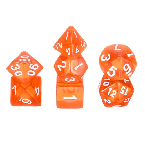 sourcing map Polyedrisches Würfel-Set, 7-teilig, Acrylwürfel für Rollenspiele, Tischspiele, Tischspiele, Gaming-Zubehör, Transparent Orange sourcing map Polyedrisches Würfel-Set, 7-teilig, Acrylwürfel für Rollenspiele, Tischspiele, Tischspiele, Gaming-Zubehör, Transparent Orange von sourcing map