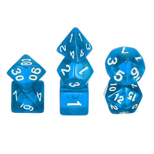 sourcing map Polyedrisches Würfel-Set, 7-teilig, Acrylwürfel für Rollenspiele, Tischspiele, Tischspiele, Gaming-Zubehör, transparentes Blau sourcing map Polyedrisches Würfel-Set, 7-teilig, Acrylwürfel für Rollenspiele, Tischspiele, Tischspiele, Gaming-Zubehör, transparentes Blau von sourcing map