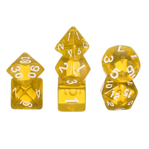 sourcing map Polyedrisches Würfel-Set, 7-teilig, Acrylwürfel für Rollenspiele, Tischspiele, Tischspiele, Gaming-Zubehör, transparentes Gelb sourcing map Polyedrisches Würfel-Set, 7-teilig, Acrylwürfel für Rollenspiele, Tischspiele, Tischspiele, Gaming-Zubehör, transparentes Gelb von sourcing map