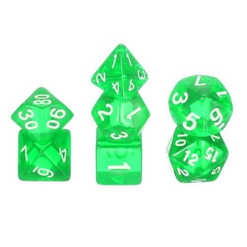 sourcing map Polyedrisches Würfel-Set, 7-teilig, Acrylwürfel für Rollenspiele, Tischspiele, Tischspiele, Gaming-Zubehör, transparentes Grün sourcing map Polyedrisches Würfel-Set, 7-teilig, Acrylwürfel für Rollenspiele, Tischspiele, Tischspiele, Gaming-Zubehör, transparentes Grün von sourcing map