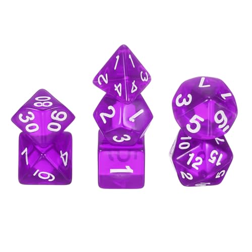 sourcing map Polyedrisches Würfel-Set, 7-teilig, Acrylwürfel für Rollenspiele, Tischspiele, Tischspiele, Gaming-Zubehör, transparentes Violett sourcing map Polyedrisches Würfel-Set, 7-teilig, Acrylwürfel für Rollenspiele, Tischspiele, Tischspiele, Gaming-Zubehör, transparentes Violett von sourcing map