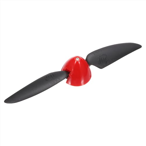 sourcing map RC-Flugzeug-Propeller, zusammenklappbarer Propeller, Spinner-Größe D 30,5 x H 26 mm, 3,17 mm Motorwellendurchmesser, 2 Flügel, mit Nylon-Kunststoff-Spinner für Flugzeug-Hubschrauber von sourcing map