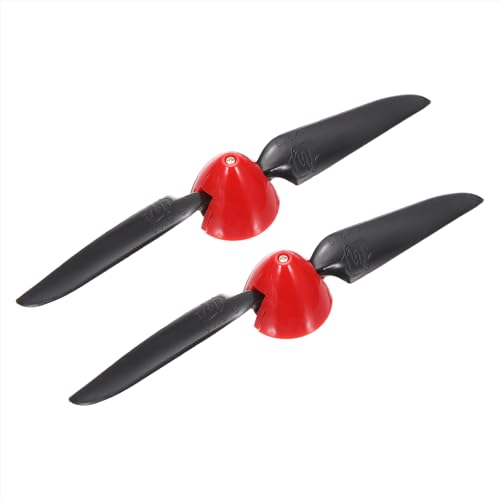 sourcing map RC-Flugzeugpropeller, 16,5 x 10,2 cm (6,5 x 4 Zoll), zusammenklappbarer Propeller, Spinner-Größe D 30,5 x H 25 mm, 2,3 mm Motorwellendurchmesser, 2 Flügel mit Nylon-Kunststoff-Spinner für von sourcing map