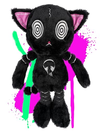 soxo Gus Fink Horror Kuscheltier Katze Plüschtier Hase Halloween Kuscheltiere Emo Plushie Schwarze Katze 2 von soxo
