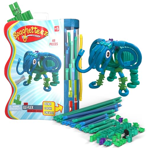 spaghetteez Anti-Stress-Spielzeug für Kinder ab 5 Jahren, pädagogisches Montessori-Bastelset für Jungen und Mädchen, Flexible Baustöcke zum Basteln - Ele-Flex set spaghetteez Anti-Stress-Spielzeug für Kinder ab 5 Jahren, pädagogisches Montessori-Bastelset für Jungen und Mädchen, Flexible Baustöcke zum Basteln - Ele-Flex set von spaghetteez