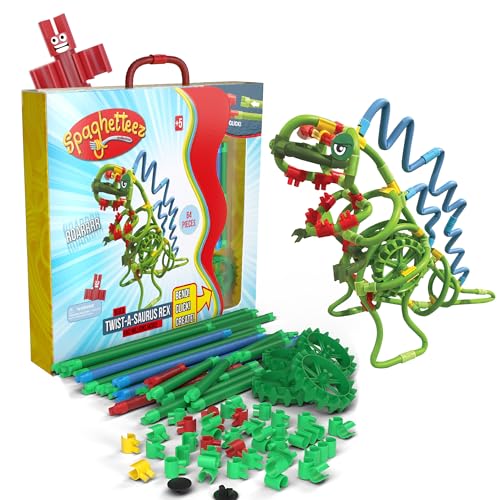 spaghetteez Anti-Stress-Spielzeug für Kinder ab 5 Jahren, pädagogisches Montessori-Bastelset für Jungen und Mädchen, Flexible Baustöcke zum Basteln - Twist-A-Saurus Rex Set spaghetteez Anti-Stress-Spielzeug für Kinder ab 5 Jahren, pädagogisches Montessori-Bastelset für Jungen und Mädchen, Flexible Baustöcke zum Basteln - Twist-A-Saurus Rex Set von spaghetteez