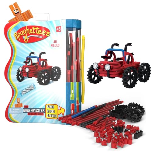 spaghetteez Anti-Stress-Spielzeug für Kinder ab 5 Jahren, pädagogisches Montessori-Bastelset für Jungen und Mädchen, Flexible Baustöcke zum Basteln - Wiggly Roadster Set spaghetteez Anti-Stress-Spielzeug für Kinder ab 5 Jahren, pädagogisches Montessori-Bastelset für Jungen und Mädchen, Flexible Baustöcke zum Basteln - Wiggly Roadster Set von spaghetteez