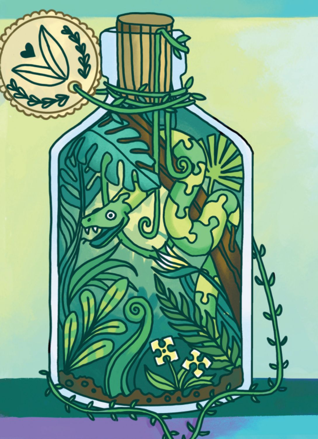 speedpuzzle.eu Mini-Puzzle 99 Teile – Bottled Biomes (Jungle) - von speedpuzzle.eu