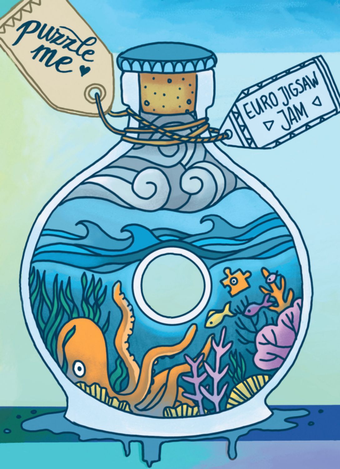 speedpuzzle.eu Mini-Puzzle 99 Teile – Bottled Biomes (Ocean) - von speedpuzzle.eu